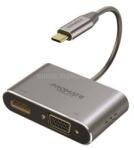 PROMATE Átalakító - MEDIALINK C2 (USB-C adapter, 1x4K HDMI, 1xVGA, szürke) (MEDIAHUB-C2) (MEDIAHUB-C2) - mysoft