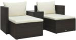 vidaXL 5 részes barna polyrattan párnákkal 47812
