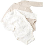 BabyCosy Set 2 body-uri cu maneca lunga petrecute bebe unisex -100% bumbac organic - Ecru cu buline, Baby Cosy (BC-CSY5756-3)
