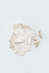 BabyCosy Set 2 body-uri bebe unisex -100% bumbac organic - Ecru cu buline, Baby Cosy (BC-CSY5754-18)