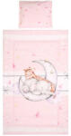 Lorelli Set lenjerie pat 3 piese, bumbac ranforce, Cosy, Butterflies Pink (10420015801) Lenjerii de pat bebelusi‎, patura bebelusi