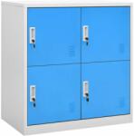 vidaXL világosszürke és kék acél zárható szekrény 90 x 45 x 92, 5 cm (336433)