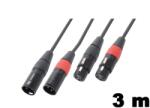 PD CONNEX CX60-3 sztereo jelkábel (2x XLR mama - 2x XLR papa) - (3 m) (177051)