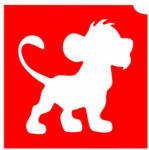 KiviArt 4x4cm Csillámtetoválás sablon 07 oroszlánkölyök