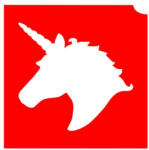 KiviArt 4x4cm Csillámtetoválás sablon 12 Unikornis