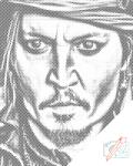  PontPöttyöző - Johny Depp 3 Méret: 40x50cm, Keretezés: Keret nélkül (csak a vászon), Szín: Piros