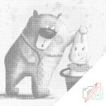  PontPöttyöző - Nyúl a kalapból Méret: 50x50cm, Keretezés: Keret nélkül (csak a vászon), Szín: Zöld