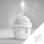  PontPöttyöző - Az első születésnap Méret: 50x50cm, Keretezés: Keret nélkül (csak a vászon), Szín: Fekete