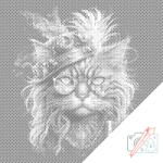  PontPöttyöző - Punk macska Méret: 50x50cm, Keretezés: Keret nélkül (csak a vászon), Szín: Kék