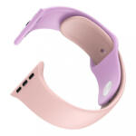 Dotfes S03 Apple Watch 38mm / 40mm okosórához pink + lila szilikon szíj (S/M méret) - bluedigital