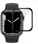 Apple 7 üvegfólia fekete kerettel, PMMA, edzett, teljes felületen feltapad, 41mm, Full Glue