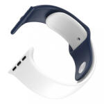 Dotfes S03 Apple Watch 42mm / 44mm okosórához fehér + sötétkék szilikon szíj (M/L méret) - bluedigital