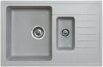 Metalac Quadro Plus 1.5D Metalac Xgranit Gránit Mosogatótálca - Extra mély, Csepegtetőtálcás, Design, Szürke (158550) - rent-xgranit