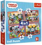 TREFL Puzzle 4 în 1 - Uimitor Tom / Thomas și prietenii (34619) Trenulet