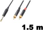 PD CONNEX GX26-1, 5 mono-sztereo jelkábel (6, 3 mm Mono Jack - 2x RCA) - (1, 5 m) (1357)