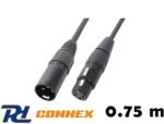 PD CONNEX CX100-0, 75 DMX kábel (XLR mama - XLR papa) - (0, 75 m) (177898)