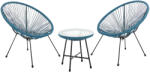 Juskys Ostana 3 részes erkélygarnitúra asztallal és 2 székkel - kék