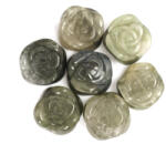  Agata Verde Margele Pietre Semipretioase Floare Fara Gaura pentru Bijuterii - 16-18 x 9-11 mm - 1 Buc