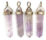  Pandantiv din Ametist Lavanda Natural - Argint 925 - Obelisc 43-46 x 9-12 mm - 1 Buc