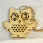 ACH Lézervágott natúr fa bagoly 2db/cs