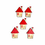  Színes fa házak 5db/cs