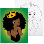 Számfestő Afro királynő - előrerajzolt élményfestő készlet (elmenyfesto002)