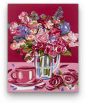 Számfestő Rózsaszín teázás - előszínezett számfestő készlet (50x65cm) (R43115-138-2)