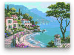  Mediterrán tengerparti falu - számfestő készlet