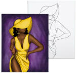 Számfestő A sárga ruhás lány - előrerajzolt élményfestő készlet (elmenyfesto006)