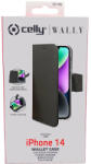 Celly WALLY álvánnyá alakítható nyitható tok, iPhone 14, fekete
