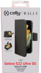 Celly WALLY álvánnyá alakítható nyitható tok, Samsung Galaxy S22 Ultra, fekete