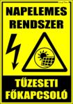  Napelemes rendszer tűzeseti főkapcsoló tábla matrica