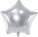 PartyDeco S. r. o Csillag alakú, ezüst fólia lufi, 70 cm