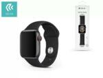 DEVIA ST324871 Devia Apple Watch (38/40/41mm) óraszíj, Deluxe Series Sport, szilikon, fekete (ST324871)