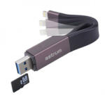 Astrum AA230 2in1 8pin lightning - USB 3.0 OTG adatkábel beépített MicroSD kártyaolvasóval, MFI engedéllyel