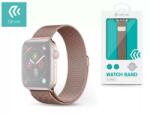 DEVIA ST326417 Devia Apple Watch (42/44/45/49mm) óraszíj, Elegant Series Milanese, fém, rózsaszín (Rose Gold) (ST326417)