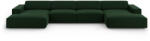 Micadoni Coltar Jodie in forma de U cu 6 locuri si tapiterie din catifea, verde inchis (ColtarJodie7set6)