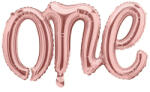 Partydeco Fólia lufi - one Rosegold felirat, csak csak levegővel tölthető (LUFI773464)