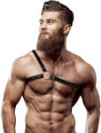 Fetish Submissive Attitude Eco Leather Crossed Shoulder Strap Harness Men Black