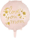 Partydeco Anyák napi lufi 18" 45cm Love You Mom (LUFI566635)