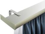 FüggönyFutár Webáruház Előlapos mennyezeti karnis, Decolino, erős fémötvözetből, kétsoros, 140 cm, alu-szatén színű