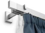 FüggönyFutár Webáruház Modern sínes karnisszett erős fémötvözetből, Elegante, ezüstszürke, kétsoros, 120 cm - fuggonyfutar - 28 090 Ft
