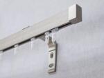 FüggönyFutár Webáruház Modern sínes karnisszett erős fémötvözetből, Elegante, ezüstszürke, egysoros, 180 cm - fuggonyfutar - 17 200 Ft