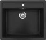 Ulgran U-104-344 Gránit Mosogatótálca - Egymedencés, Négyzet, Matt Fekete (U-104-344) - rent-xgranit