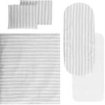 Lorelli Set lenjerie pentru carucior, cu protectie impermeabila, 7 piese, Grey Striped (20801175402) - roua