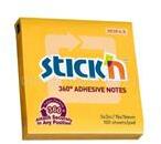 STICK N Stick`N 360° 76x76mm 100lap narancssárga öntapadó jegyzettömb (STICK_N_21551) (STICK_N_21551)