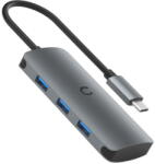 CYGNETT Hub 6in1 USB-C do 3x USB, USB-C, SD Card, Micro SD Card Cygnett SlimMate 100W (grey) (31462) - pcone