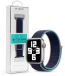 DEVIA ST364631 Devia Apple Watch (42/44/45/49mm) óraszíj, Nylon Woven Deluxe Series, szövet, sötétkék (Deep Navy) (ST364631)