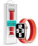 DEVIA ST364686 Devia Apple Watch (38/40/41mm) óraszíj, Nylon Woven Two-Tone, szövet, piros-narancssárga (Peony) (ST364686)