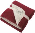 James & Nicholson (Daiber) Meleg takaró szőrmével 130x180 cm JN955 - Borvörös / natural (1-JN955-1700458)